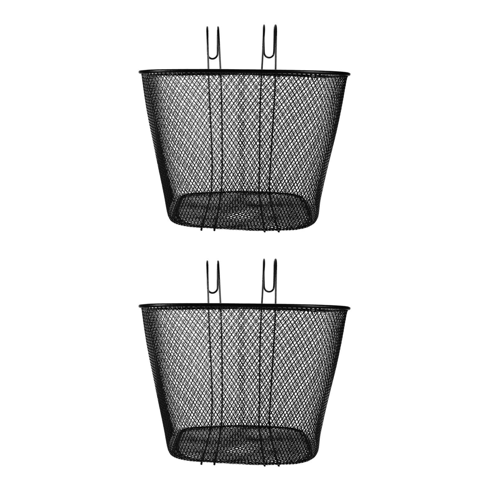 MLINS 2 pcs  Iron Basket Detachable Hanging Bike Storage Basket Front Handlebar Mountain Bike Hook Basket