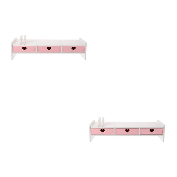 MLINS 2 pcs Multi-purpose Desktop Computer Monitor Stand Sturdy Durable Monitor Riser