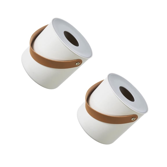 MLINS 2 pcs  Portable ABS Tissue Box Round Roll Paper Box Household Tissue Dispenser