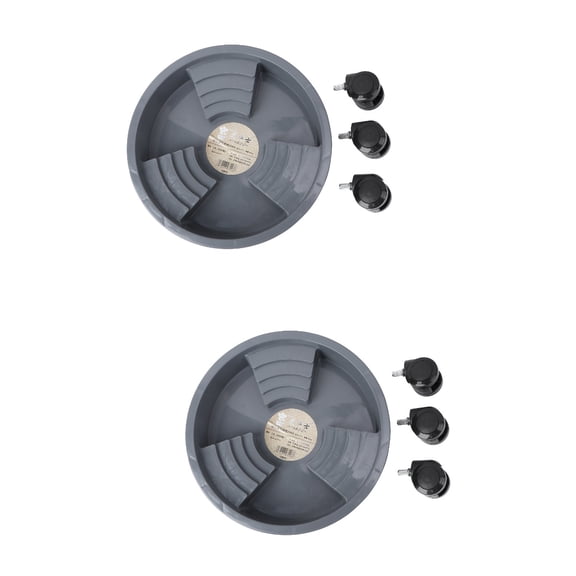 MLINS 2 pcs  Thickened Plant Pot Mover Dolly Caster with Wheels Flowerpot Tray (Gray)