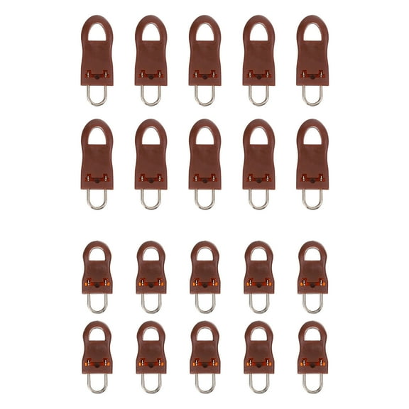 HEALEEP General Users Zipper Pull Tab Replacement Brown Rubber 20Pcs 1.3X0.6in