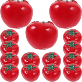 YUYUETIME 20pcs Simulated Tomatoes Red Resin Decoration Miniature Fruit Vegetable Shelf Figurine