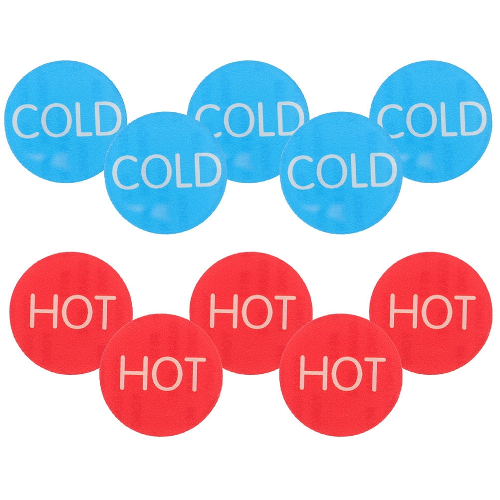 MLINS 20 Pcs Bathroom Decor Small Hot Cold Water Sticker and Label ...
