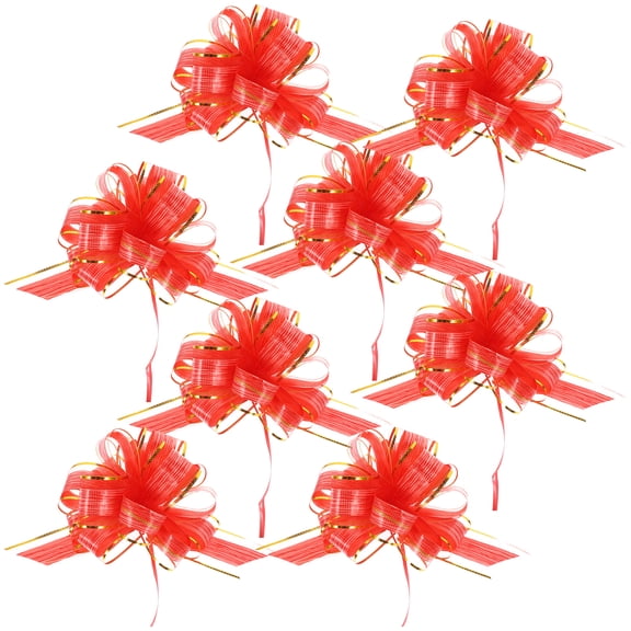 Red Plastic Pull Bows for Decor Shape Gift Box Wedding Party 20 Pieces