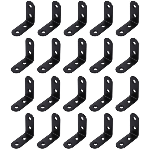 MLINS 20 Pcs Corner Connector Bracket Black Right Angle Brackets Fastener Fitting