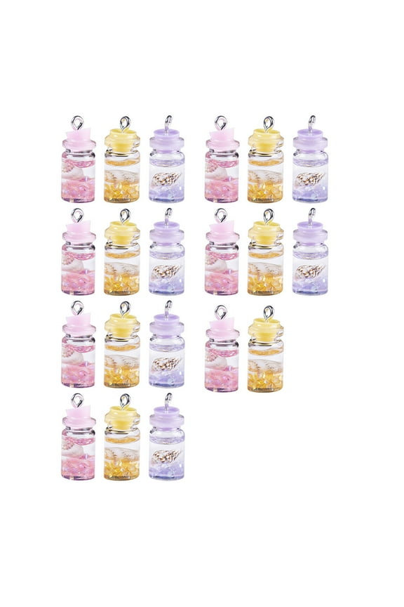20 Pcs DIY Jewelry Making Small Vial Charm Drift Bottle Pendant Keychain