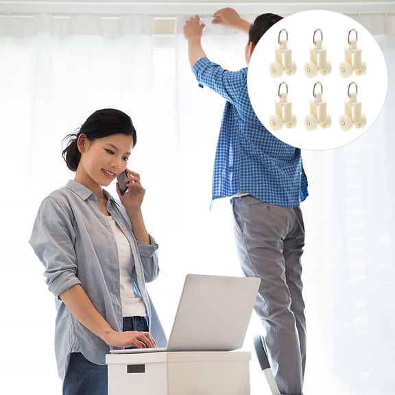 MLINS  20 Pcs Home Curtain Accessory Hook with Rollers Runners for