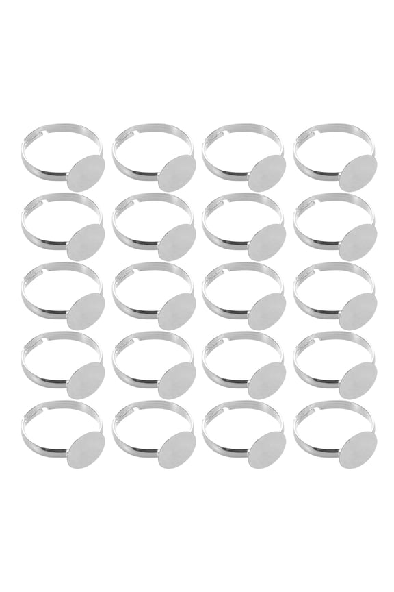 20 Pcs Rings Round Head Door Lock Adjustable Ring Drag 2.00X1.90X1.00CM Silver