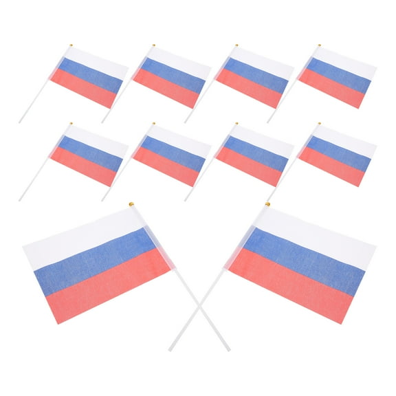 MLINS 20 Pcs Russian Flags Small Mini Flags Hand Held Stick Flags For Various Holiday Parties National Day And National Flag Day