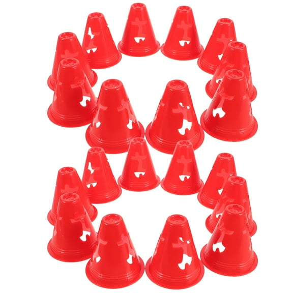 MLINS  20 Pcs Sign Barrel Obstacle Cones for Soccer Practice Workout Red