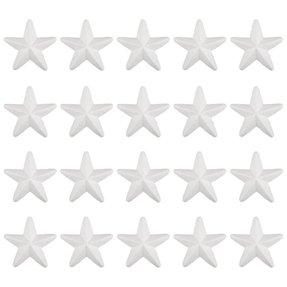 MLINS 20 Pcs Star Decorations School Project Supplies Child White