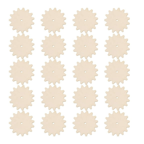 DINHEAROM Blank Wood Chip Wooden Gear Shaped Drawing Board Child Education 20Pcs 3In