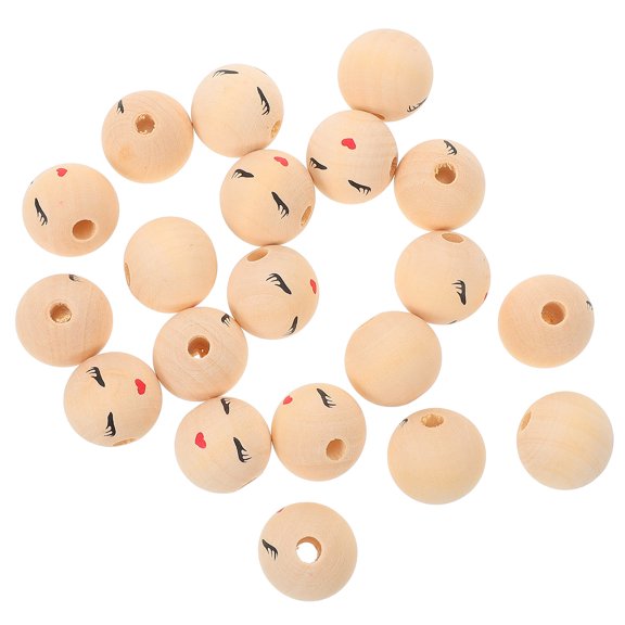 KONTONTY 20 Sets Small Wood Beads for Crafts, Jewelry Making, Natural Wooden Beads, 1 Inch Size