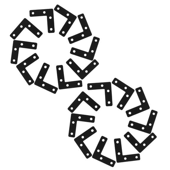 MLINS Black Stainless Steel L Brackets for Home Furniture and Wooden Frames 20pcs