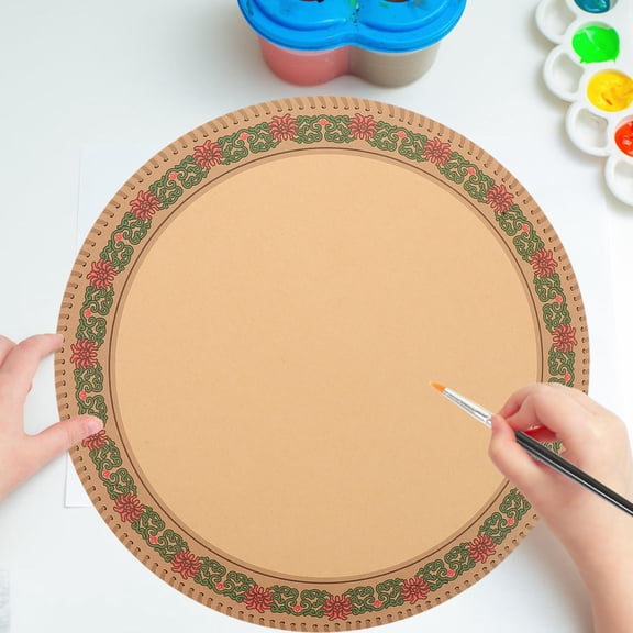 MLINS 20 Sheets Round Ethnic Art Sketching Paper With Decorative Floral Border Round Drawing Sheets For Painting Sketching