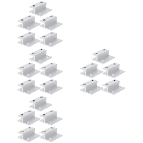 MLINS 20 pcs  Glass Clamp Glass Shelf Bracket Adjustable Double Holes Wall Mount