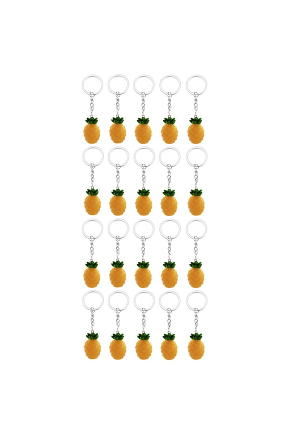 MLINS 20 pcs  Lovely Fruit Key Chain Pendant Imitation Pineapple Decoration Resin Pendant (Yellow)