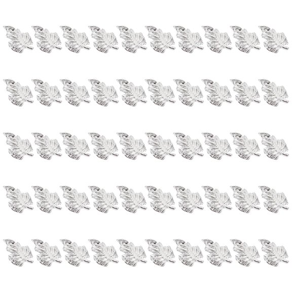 MLINS 200 Pcs  Nail Charms Leaf Shape Metal Manicure Charms Decor for DIY Art Craft