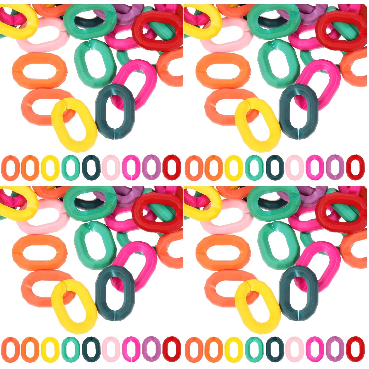 Translucent Linking Rings MLINS 200 pcs Acrylic Linking Rings Oval Linking Rings for DIY Chain ...