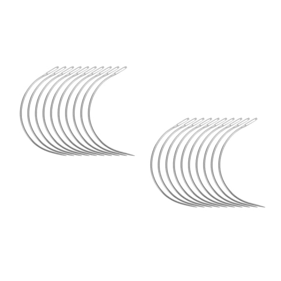 MLINS 200 pcs Curved Sewing Needle C Type Needles Large Sewing Needle For Hair Extension Hair Needle For Braiding Upholstery Needles For Hand Sewing