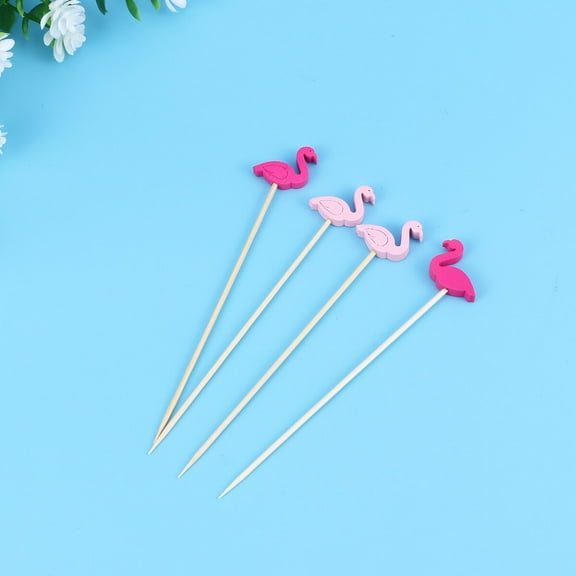 MLINS 200Pcs Creative Flamingo Cocktail Picks for Fruit Appetizers Party Supplies Assorted Color