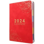 MLINS  2024 Agenda Book Daily Use Note Pads Academic Planner Planners Work Red