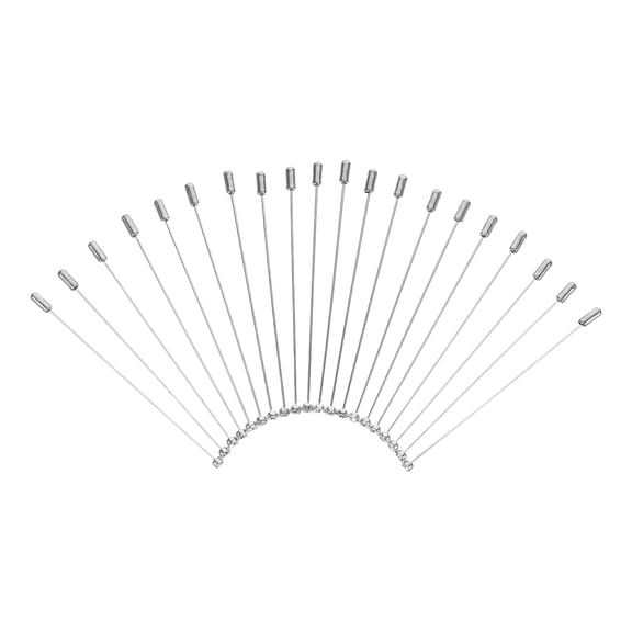 MLINS 20Pcs Brooch Pin Sticks Metal Safety Pins Long Needle Eye Pin With Stopper For Men Suit Tie Hat Scarf Jewelry Making Craft Accessories Supplies