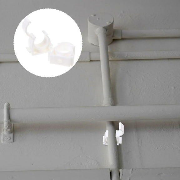 PTOOTP Mlins Heat Resistant White Plastic Water Pipe Holder for Fixation 20Pcs