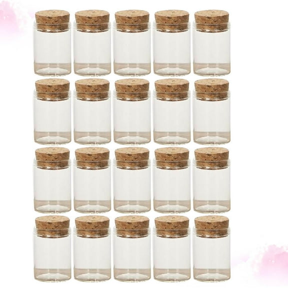 MLINS 20Pcs Transparent Mini Glass Jars for Tea Storage and Party Decorations