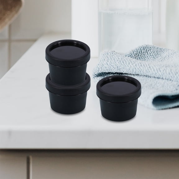 AURARMLET 20Pcs Cylindrical Leak Proof Cream Jars for Cosmetics Storage in Travel Black 5.7x5.7cm 2.9cm Height