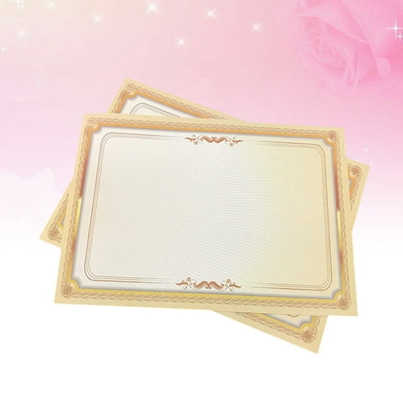 MLINS 20pcs A4 Gold Border Gradient Certificate Paper in Horizontal and Vertical Layouts