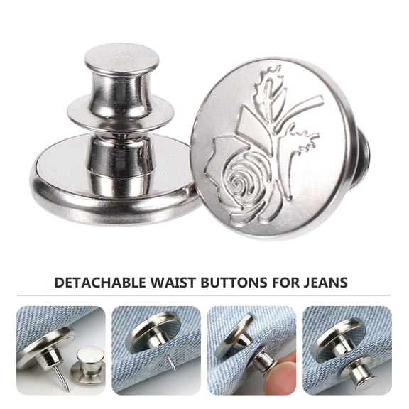 MLINS 20pcs Adjustable Jean Buttons Replacement Buttons Detachable Pants Buttons
