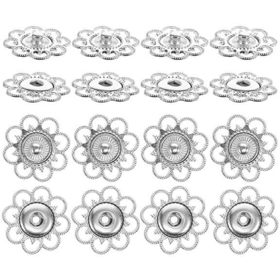 MLINS 20pcs Clothes Sewing Snap Button Wear-resistant Alloy Snap Fastener Flower Shape Snap Costume Accessory