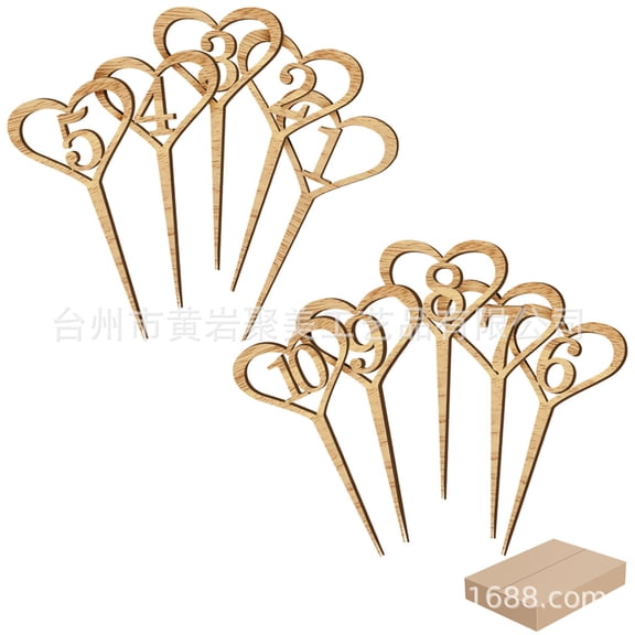MLINS 20pcs Heart Wooden Table Number Romantic Table Number For Wedding Reception Table Seating Cards Anniversary Table Decorations(Numbers 1-20)