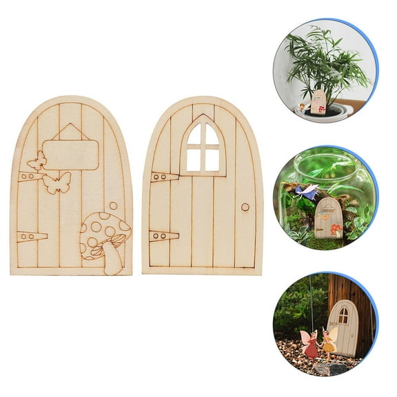 MLINS 20pcs Khaki Fairy Doors for Decoration Synthetic Material Create Fun Mini Landscapes and Home Decor