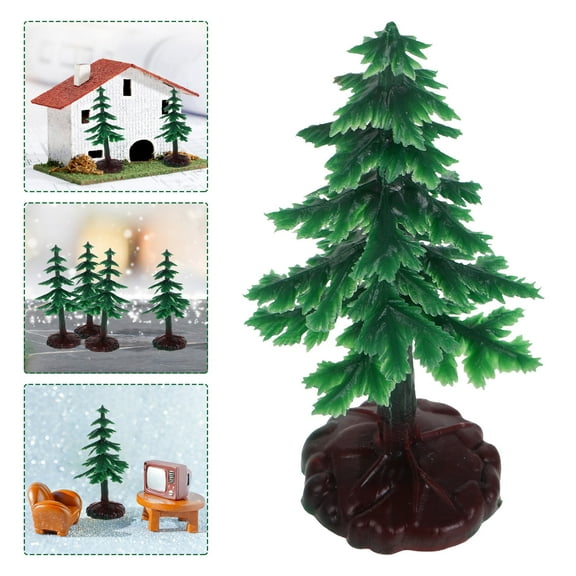 MLINS 20pcs Mini Christmas Tree with Plastic Base Tiny Tabletop Christmas Tree Small Xmas Tree Craft Christmas Pine Trees for Desktop Christmas Craft Decorations