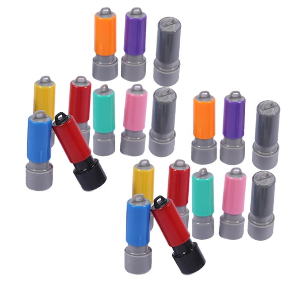 MLINS 20pcs Multi-Use Round Stamp Kits For Crafting Plastic Seal Cases Diy Name Stamp Making Tool Portable Blank Seals For Journaling