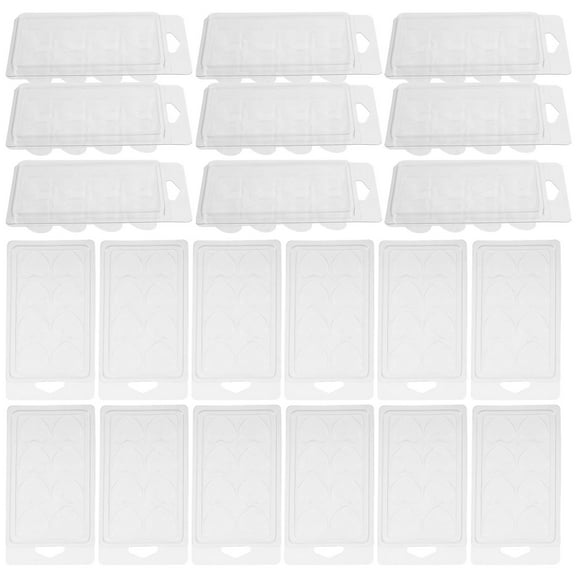MLINS 20pcs Wax Melt Clamshells for DIY Projects Clear Plastic Wax Melt Containers for Tarts 8 Cavity Empty Wax Melt Trays Wax Melt Molds for Scented Wax Melts