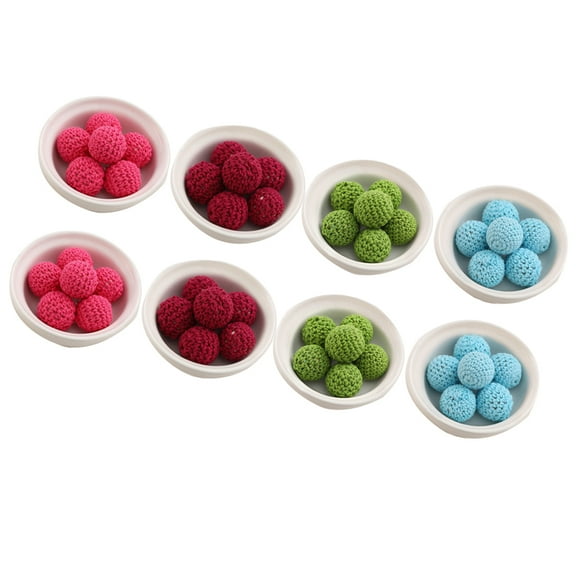 DINHEAROM Wool Yarn Ball Assorted Color Crochet Decorations 24Pcs 0.8x0.8x0.8in