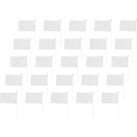 PTOOTP Signal Flags White Plastic 25Pcs 11.8x9x0.4In