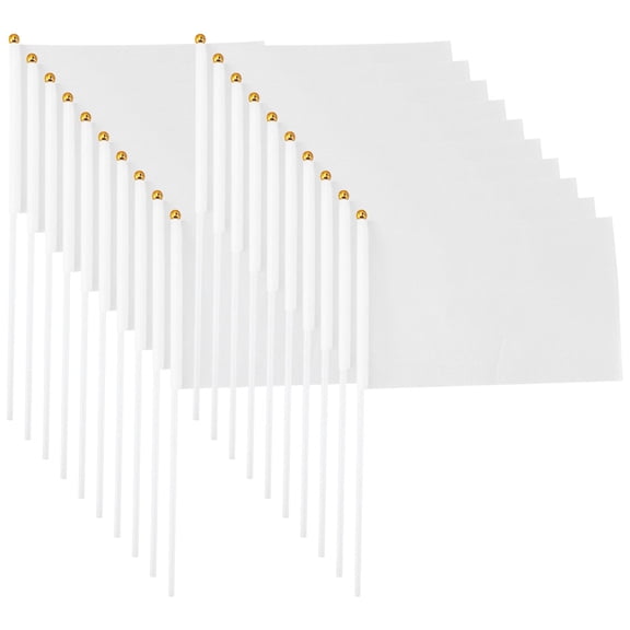 MLINS 25 Pcs Racing Flags Comfortable Grip Flags Noticeable Flags 0.1X23X30CM White
