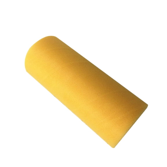 MLINS 25 Yards Wedding Tulle Roll Spool Tutu Skirt Fabric Wedding Party Gift Bow Craft (Yellow)