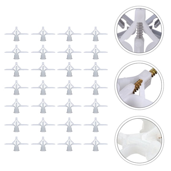 MLINS 250 PCS Sheetrock MX Expansion Tube 5.20X3.00X1.32CM White