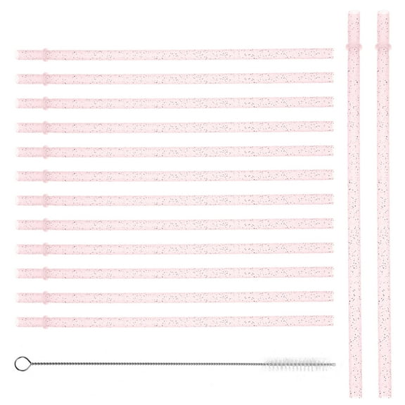 FELTECHELECTR Straw Tableware Pink Plastic 25Pcs 9.04X0.28X0.28In
