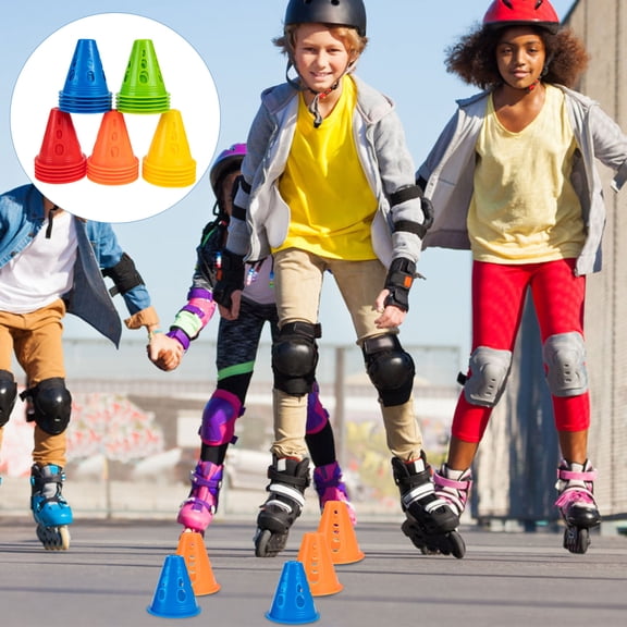 MLINS 25pcs Skating Marker Cones Anti-wind Road Cone Obstacles for Roller Skating