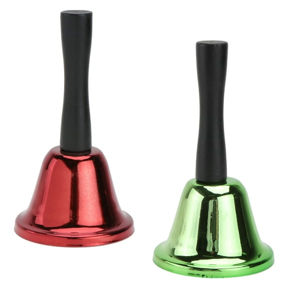 MLINS 2PCS Xmas Handbell Decorations Metal Decorative Bells Chic Bells ( Red+Green)