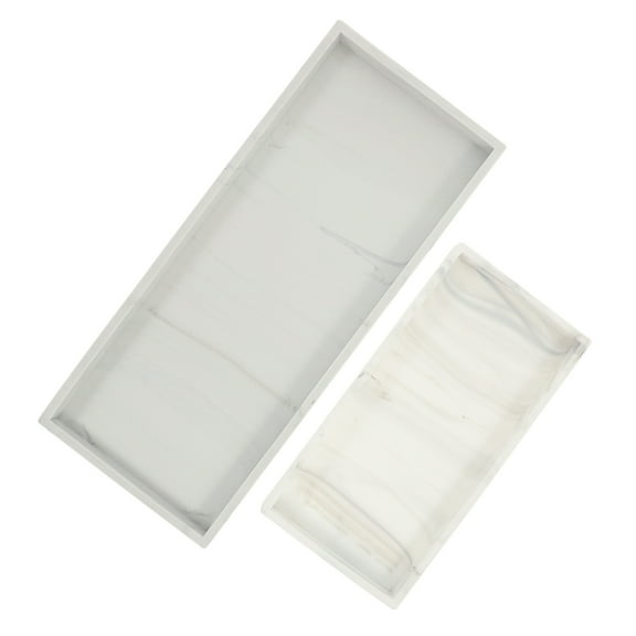 MLINS 2Pcs Bathroom Countertop Tray Vanity Storage Plate Toiletries Tray Makeup Organizer