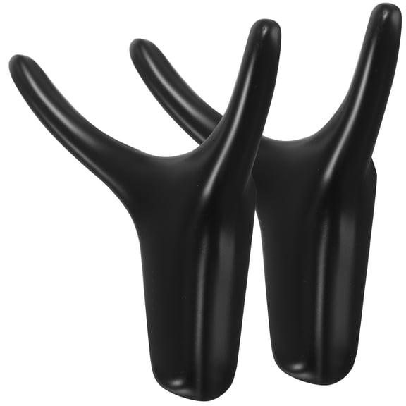 PTOOTP 2Pcs Cow Horn Wall Coat Hooks Black Zinc Alloy Decorative Wall Mount Hooks
