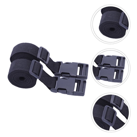 PTOOTP 2Pcs Black Camping Lashing Straps for Tent and Mat Fastening