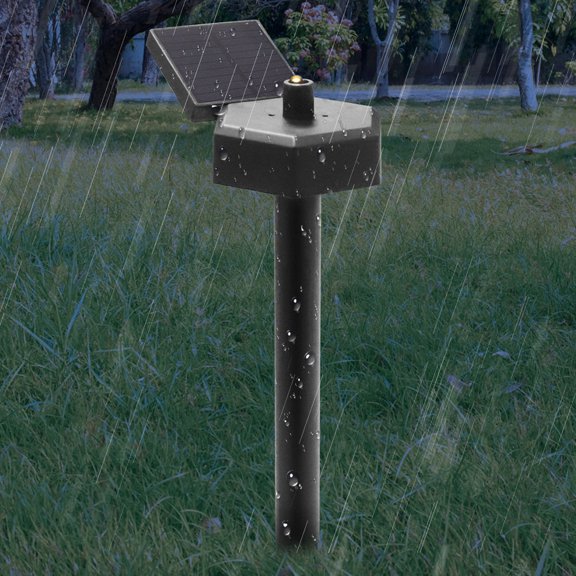MLINS Solar Powered Garden Light for Decoration with Long Lifespan LED Black Plastic 2Pcs